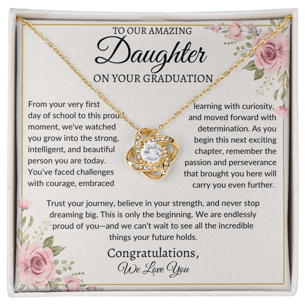 To Our Amazing Daughter | "Trust Your Journey" | Graduation Love Knot Necklace