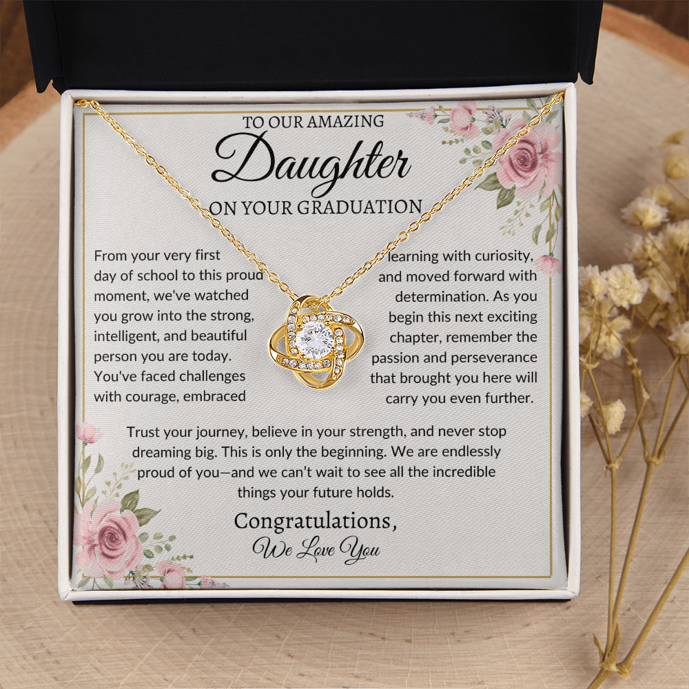 To Our Amazing Daughter | "Trust Your Journey" | Graduation Love Knot Necklace