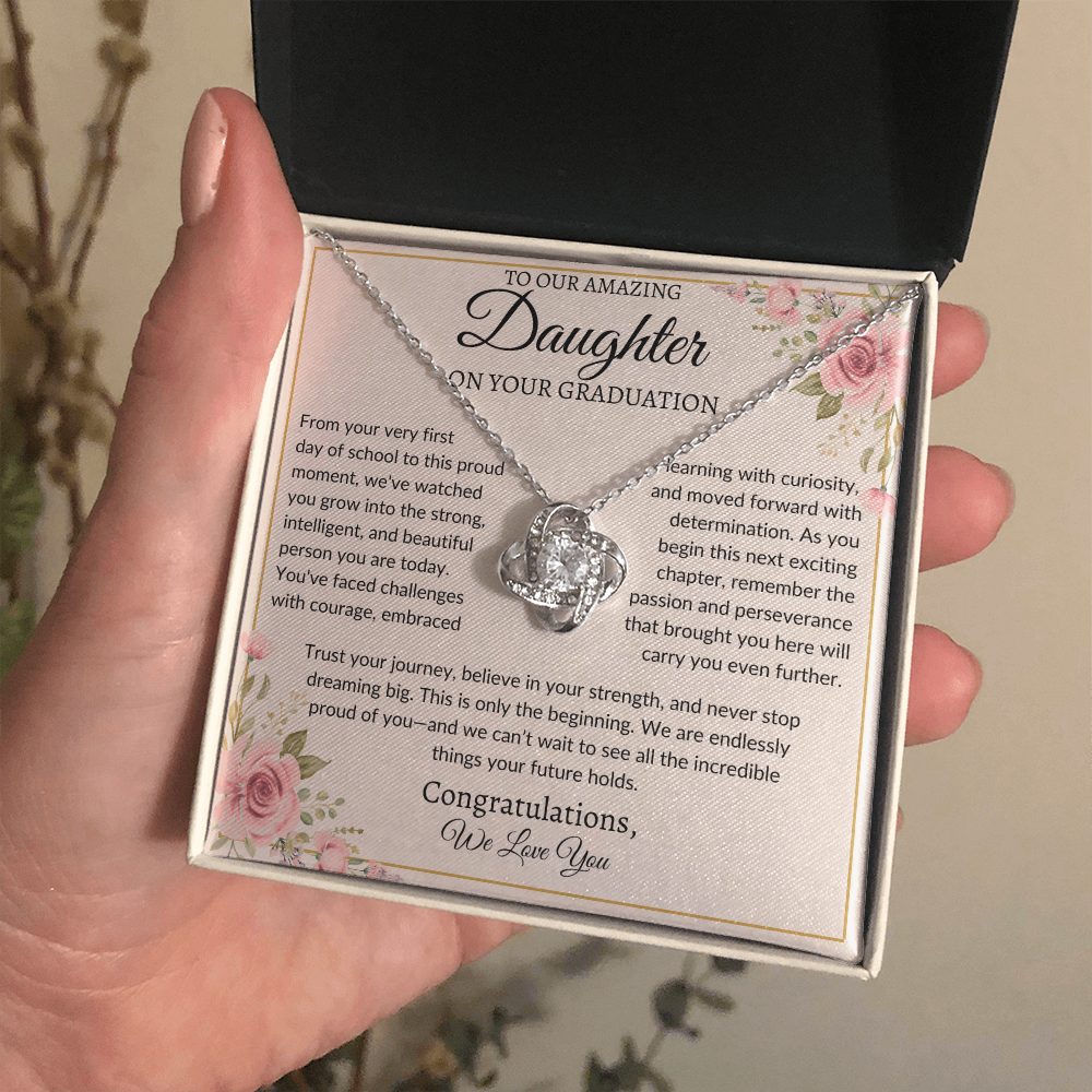 To Our Amazing Daughter | "Trust Your Journey" | Graduation Love Knot Necklace