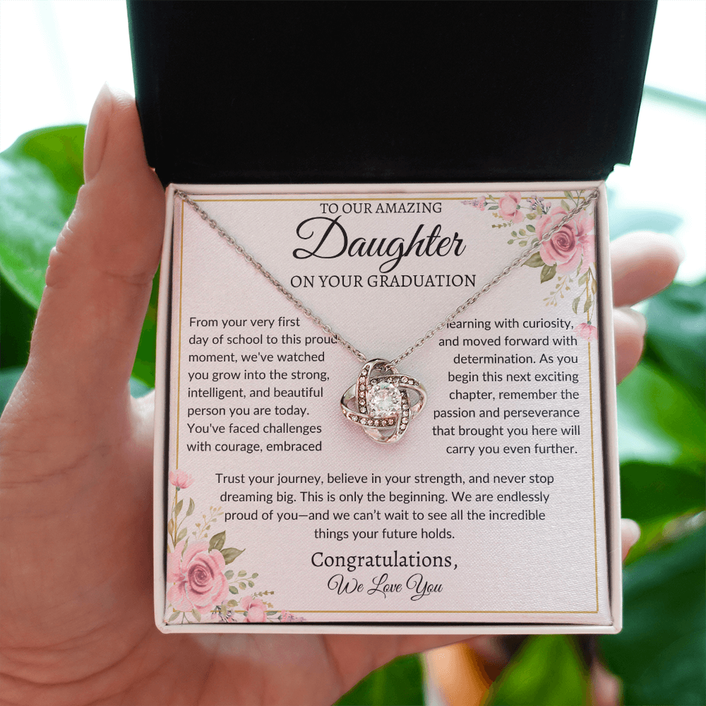 To Our Amazing Daughter | "Trust Your Journey" | Graduation Love Knot Necklace