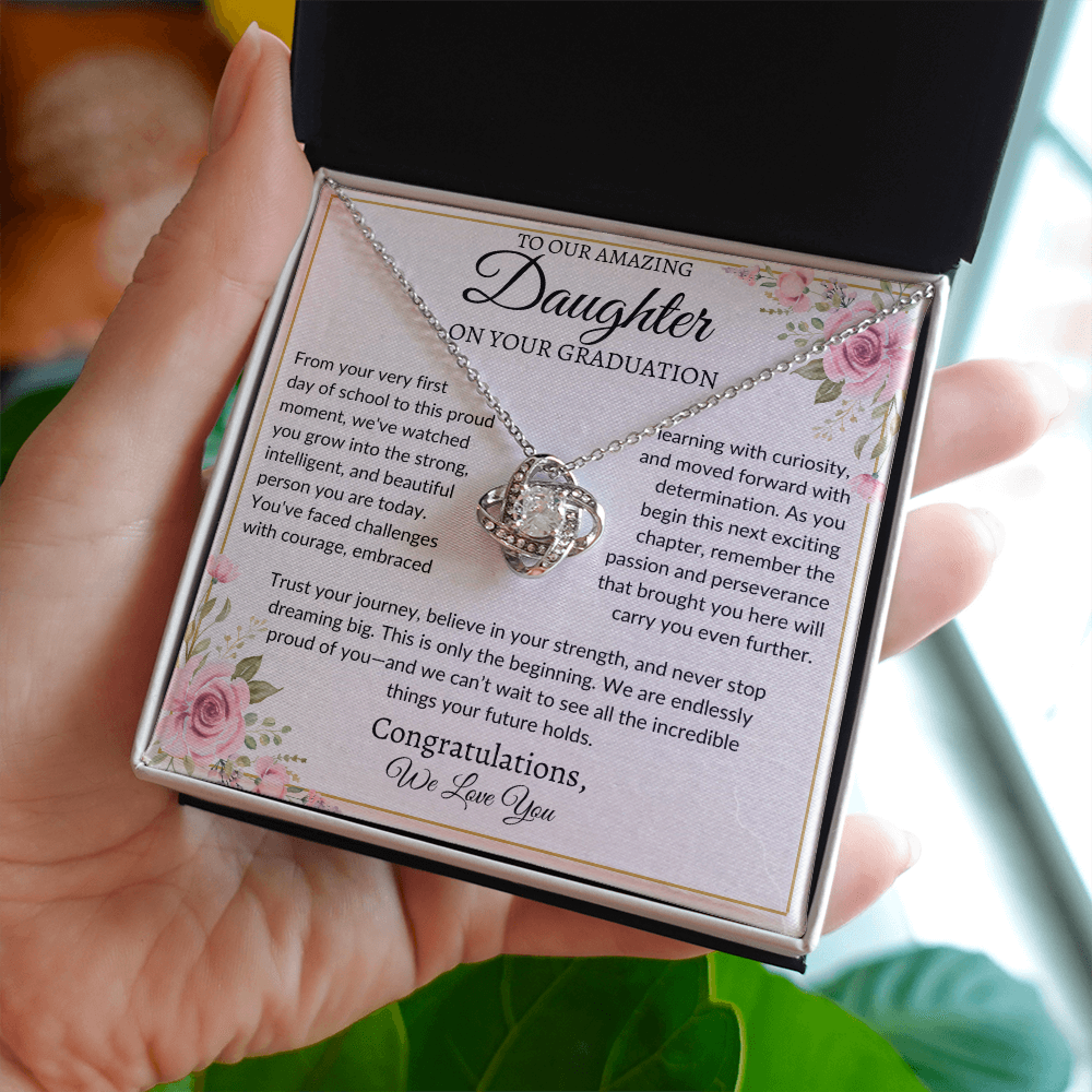 To Our Amazing Daughter | "Trust Your Journey" | Graduation Love Knot Necklace