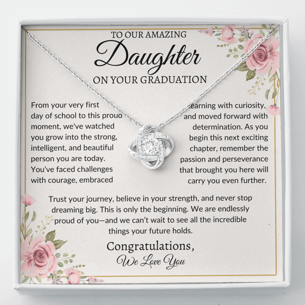 To Our Amazing Daughter | "Trust Your Journey" | Graduation Love Knot Necklace