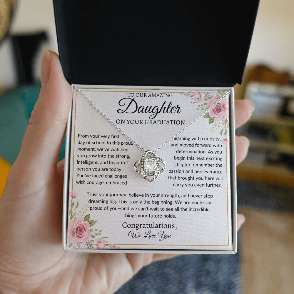 To Our Amazing Daughter | "Trust Your Journey" | Graduation Love Knot Necklace