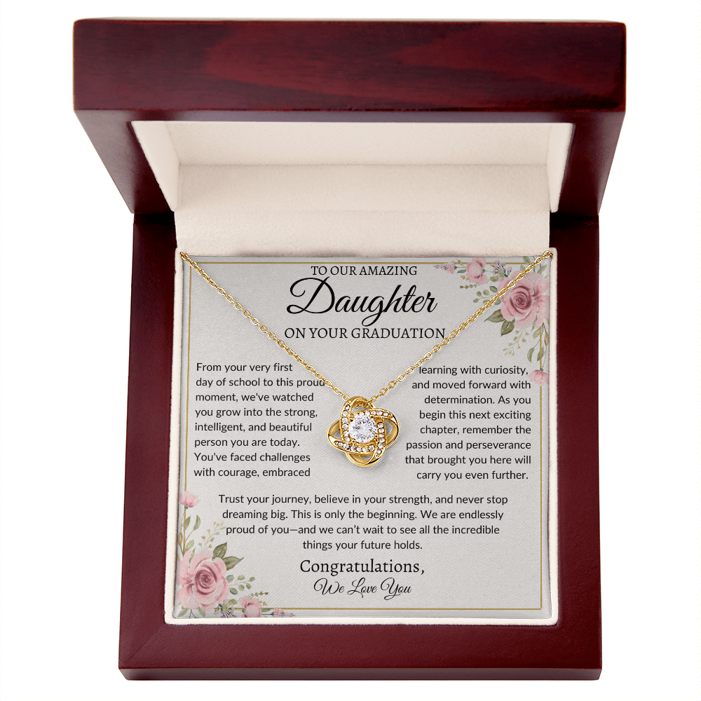 To Our Amazing Daughter | "Trust Your Journey" | Graduation Love Knot Necklace