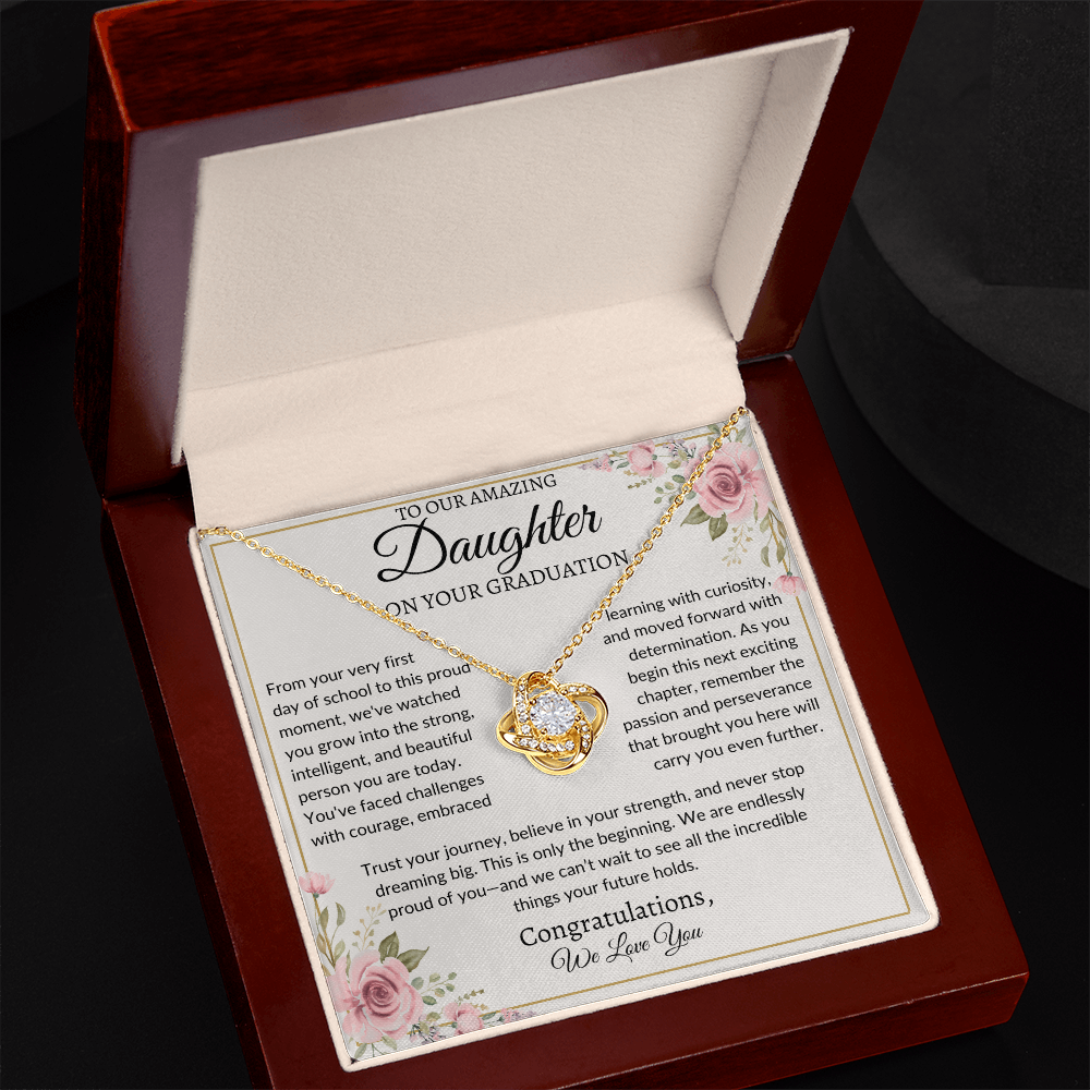 To Our Amazing Daughter | "Trust Your Journey" | Graduation Love Knot Necklace