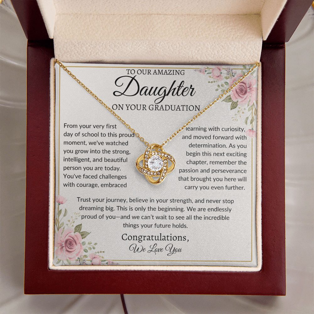 To Our Amazing Daughter | "Trust Your Journey" | Graduation Love Knot Necklace
