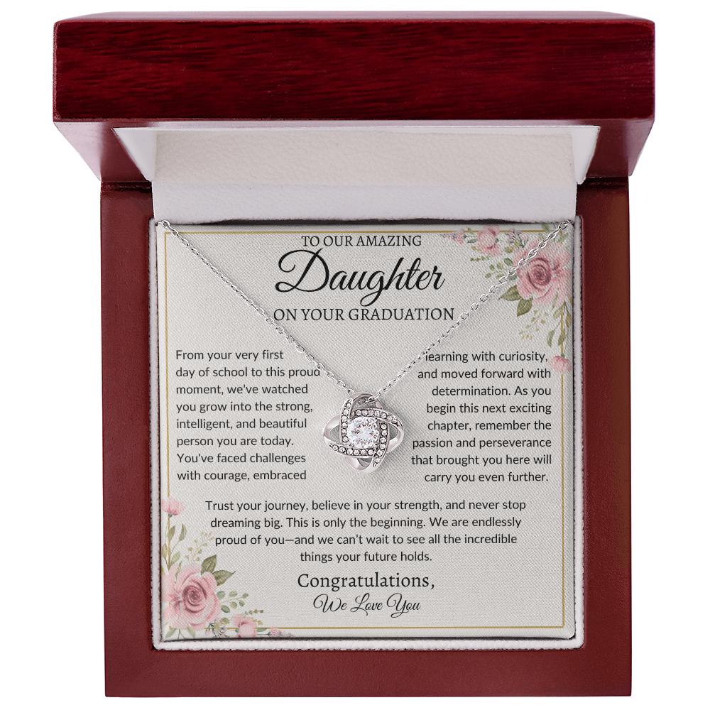 To Our Amazing Daughter | "Trust Your Journey" | Graduation Love Knot Necklace