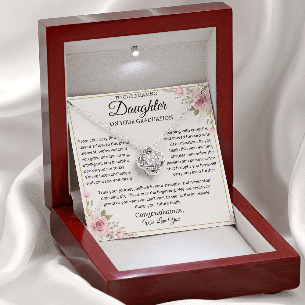 To Our Amazing Daughter | "Trust Your Journey" | Graduation Love Knot Necklace