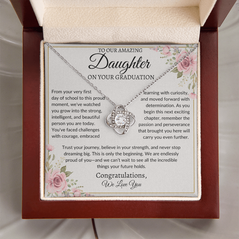 To Our Amazing Daughter | "Trust Your Journey" | Graduation Love Knot Necklace
