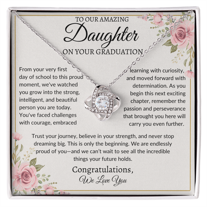 To Our Amazing Daughter | "Trust Your Journey" | Graduation Love Knot Necklace