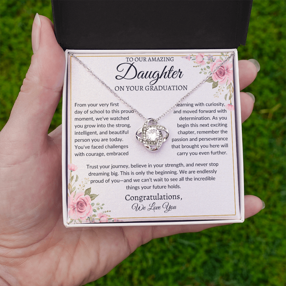 To Our Amazing Daughter | "Trust Your Journey" | Graduation Love Knot Necklace