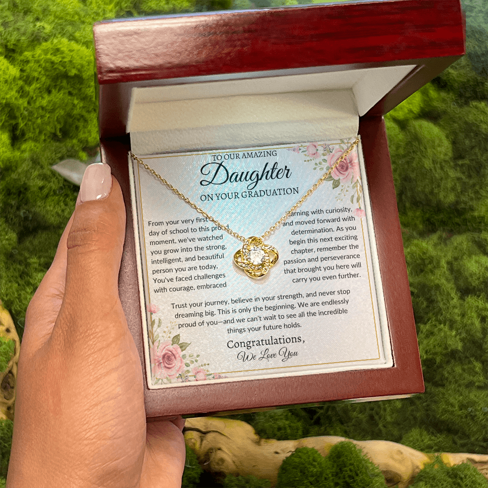 To Our Amazing Daughter | "Trust Your Journey" | Graduation Love Knot Necklace